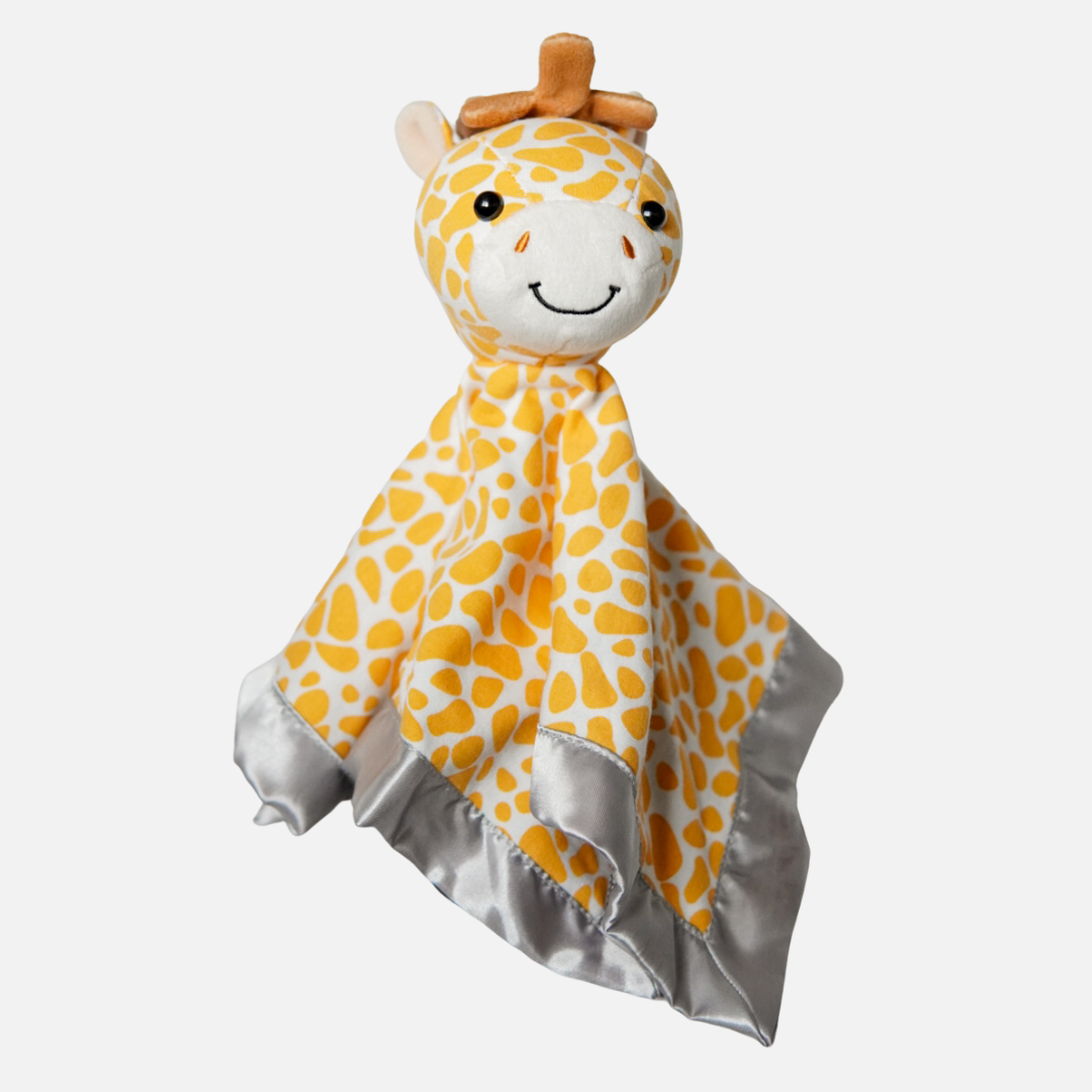 Soft giraffe lovey comfort blanket