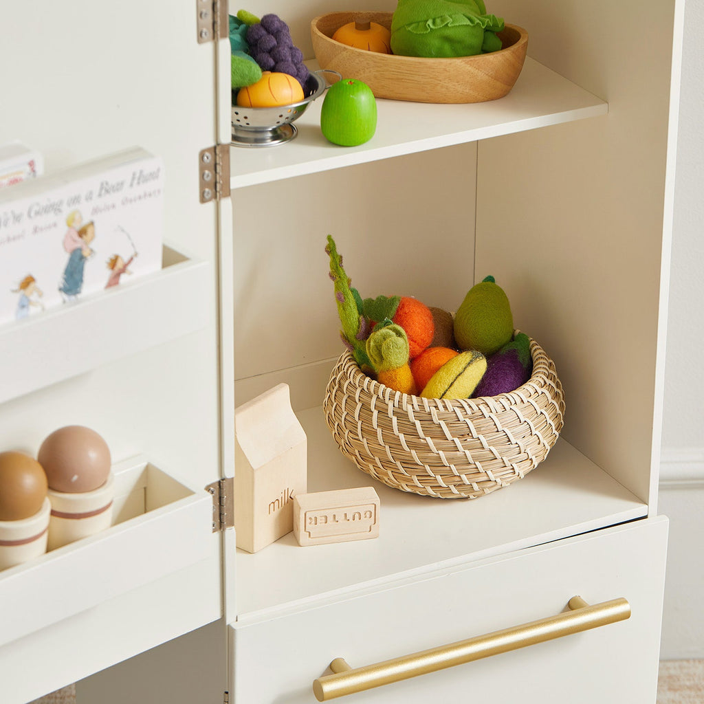 Tiny Land® Play kitchen- Wooden Cabinet Refrigerator