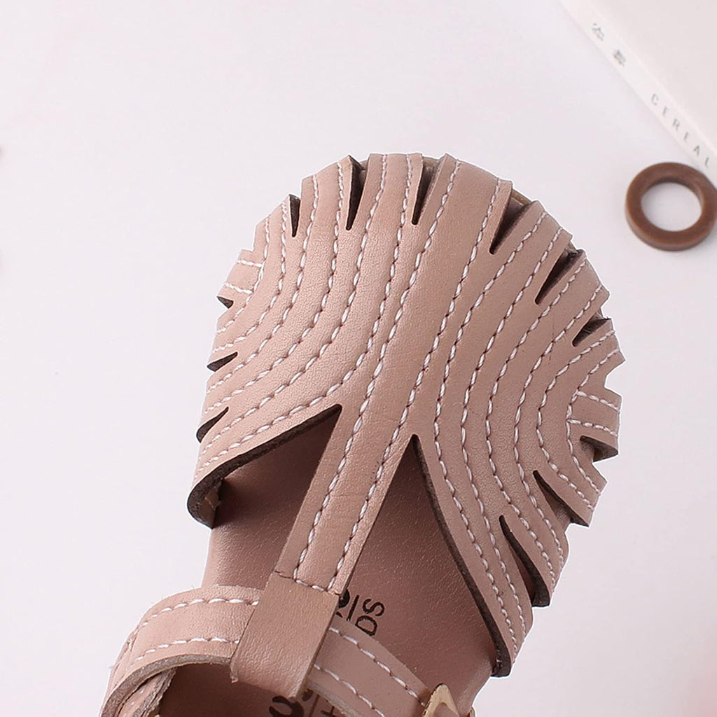 Baby Girls Boys Solid Soft Sandals Closed-Toe Non-Slip Sandal Shoes B-Pink