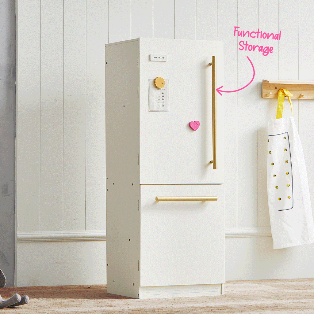 Tiny Land® Play kitchen- Wooden Cabinet Refrigerator