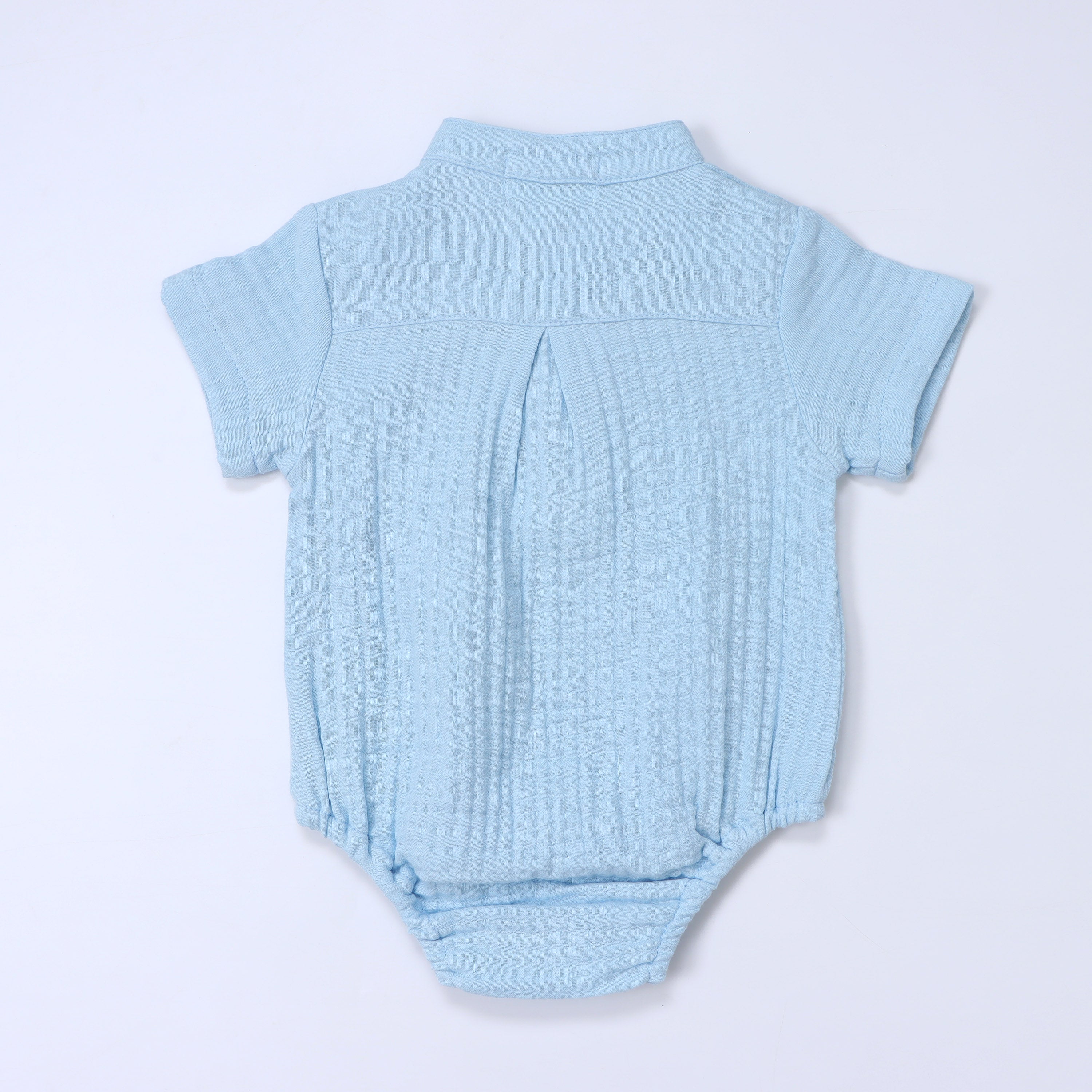 HeyPeacock Baby Romper, 100% Muslin Cotton, Boy (Blue)