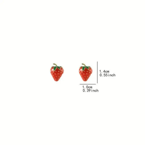 Beautiful Strawberry Stud Earrings