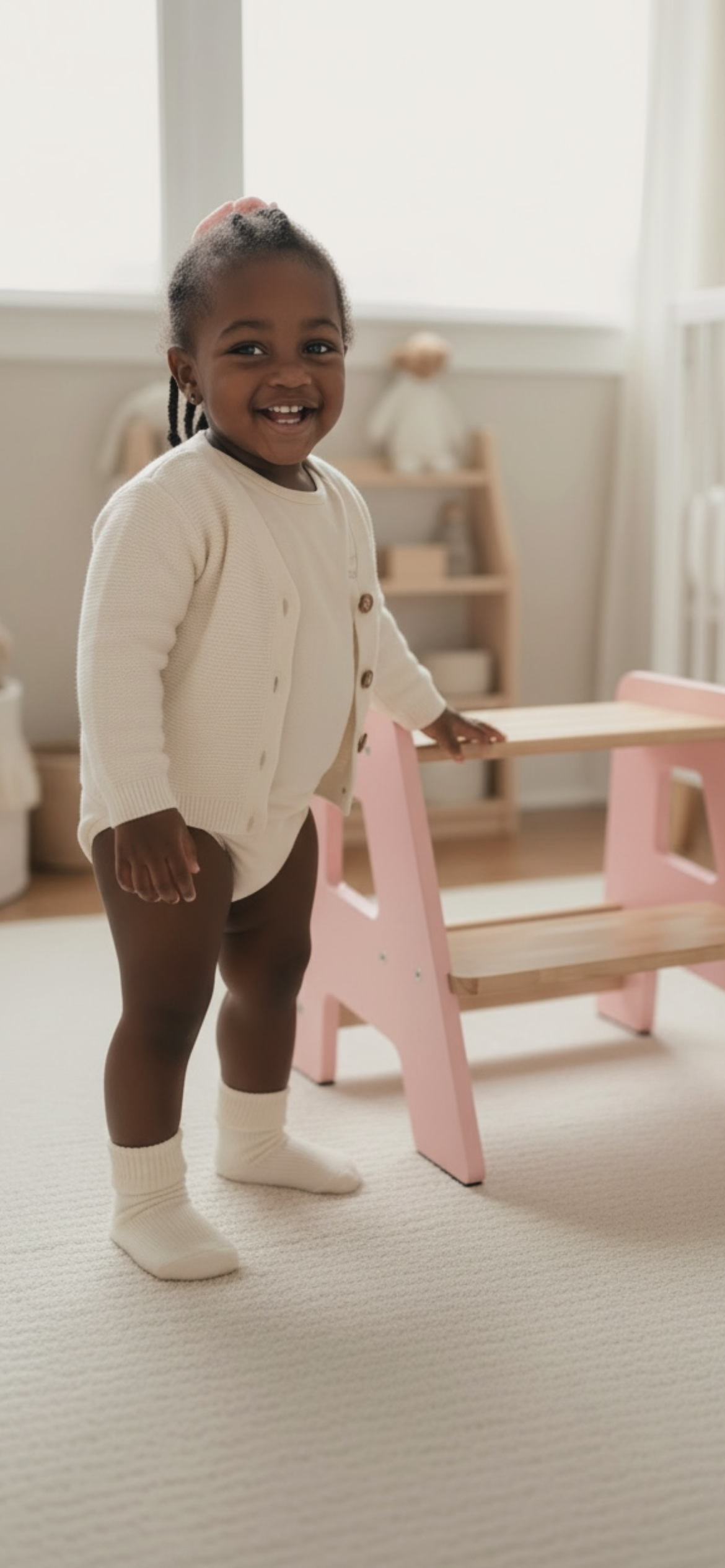 2-Step Wooden Stool for Kids