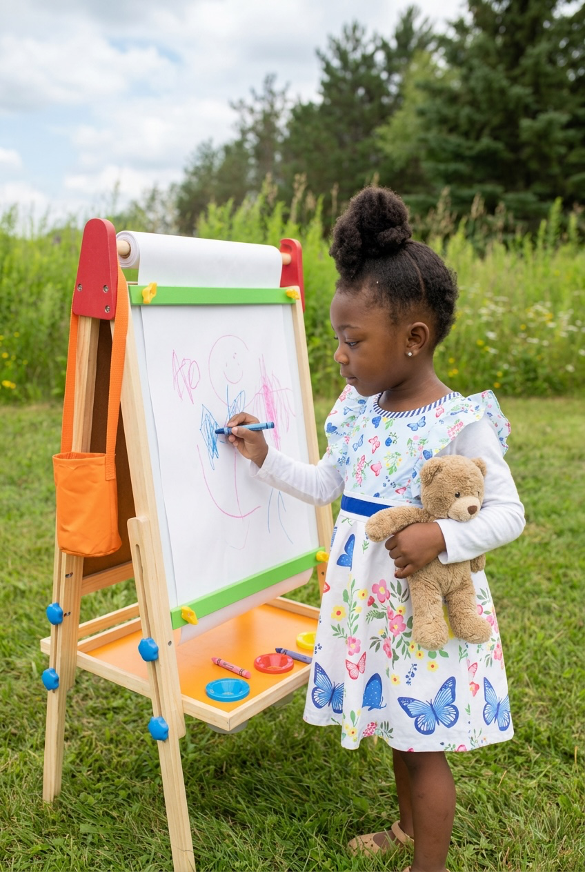 Tiny Land® 3-in-1 Art Easel & Paper Roll Set