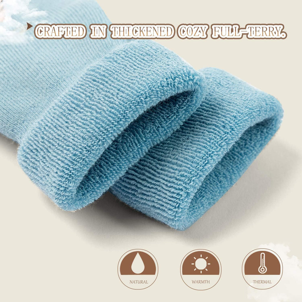 Baby Girl Winter Socks with Grips for Baby Warm Non Slip Socks Baby Boys Thick Terry Socks